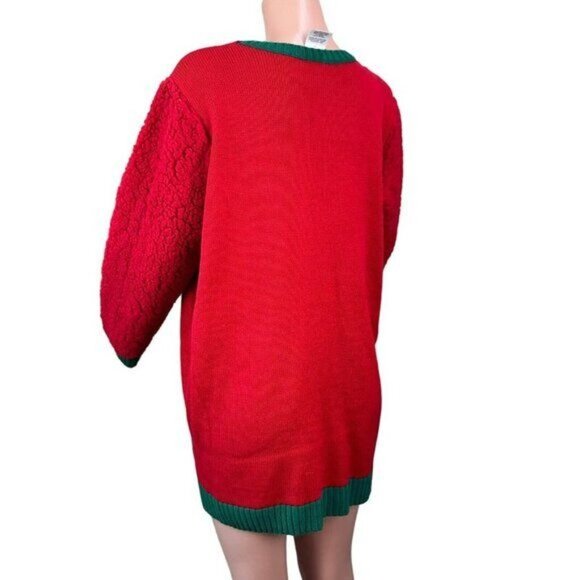 99 Jane Street Womens Red Santa Holiday Sequin Unicorn Hi-Low Sweater Top SZ 1X - Picture 11 of 15